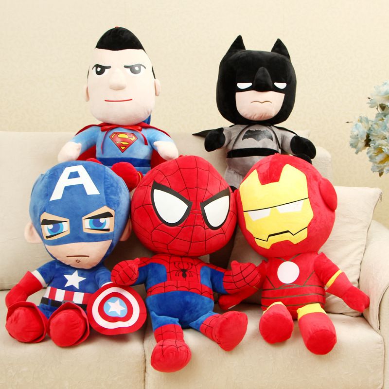 Disney Superhero Plush Toys - Captain America & Iron Man Doll Set for Kids