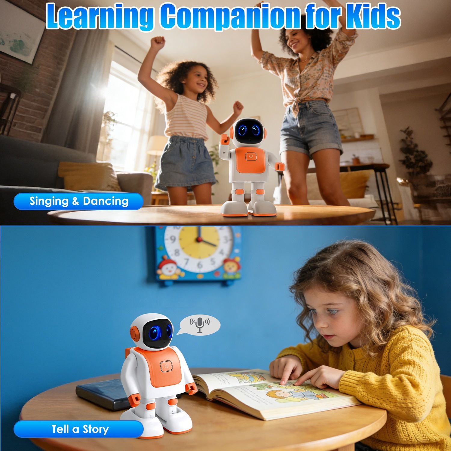 Fun Learning AI Dancing Robot Toy - Wireless Music & Interactive Voice Assistant for Creative Play
