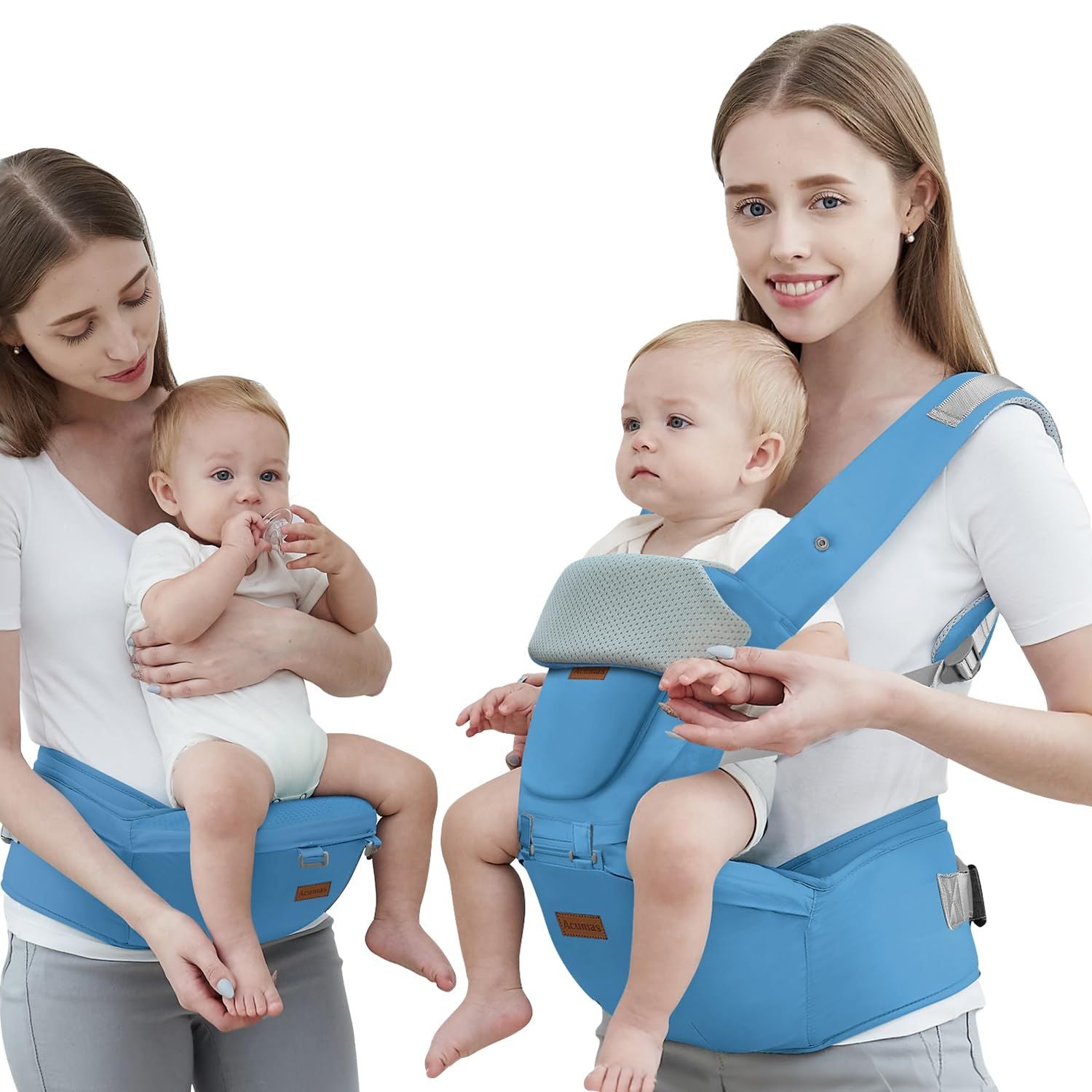 Versatile Baby Carrier with Hip Seat for Newborns and Toddlers - 6 Carry Positions, All Season Use