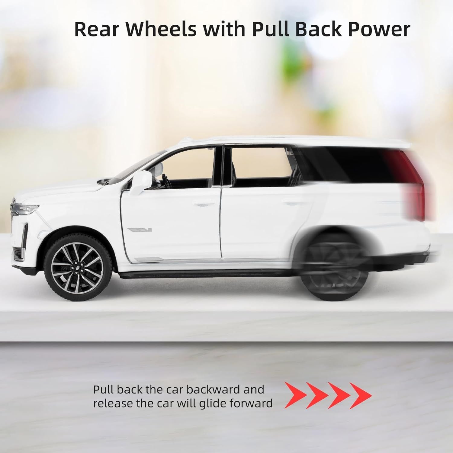 TheLittleBigStore LuxeCruiser™ 1:32 White Escalade Diecast Pull-Back SUV