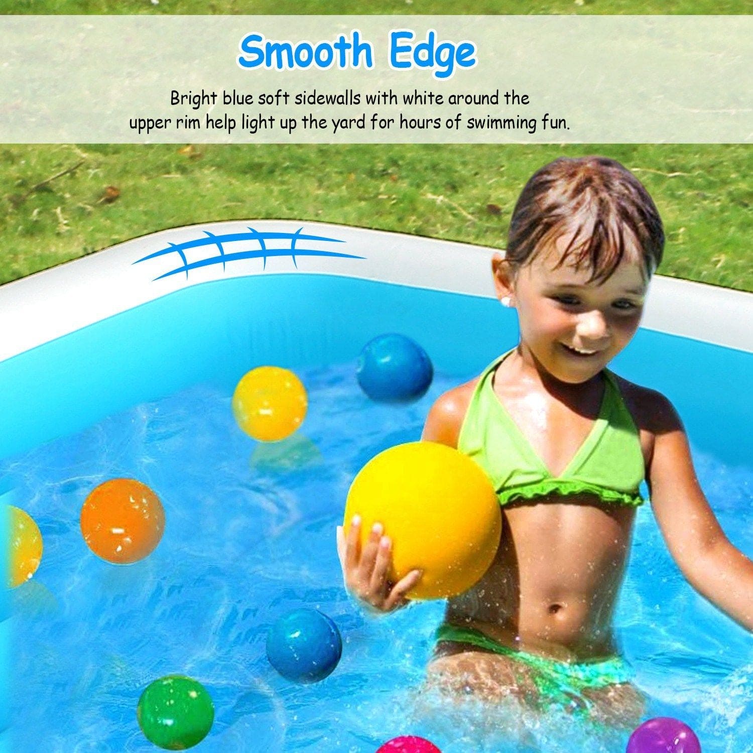 103x69x24in Inflatable Swimming Pools Family Swim Play Center Pool Blow up Kiddie Pool - The Little Big Store