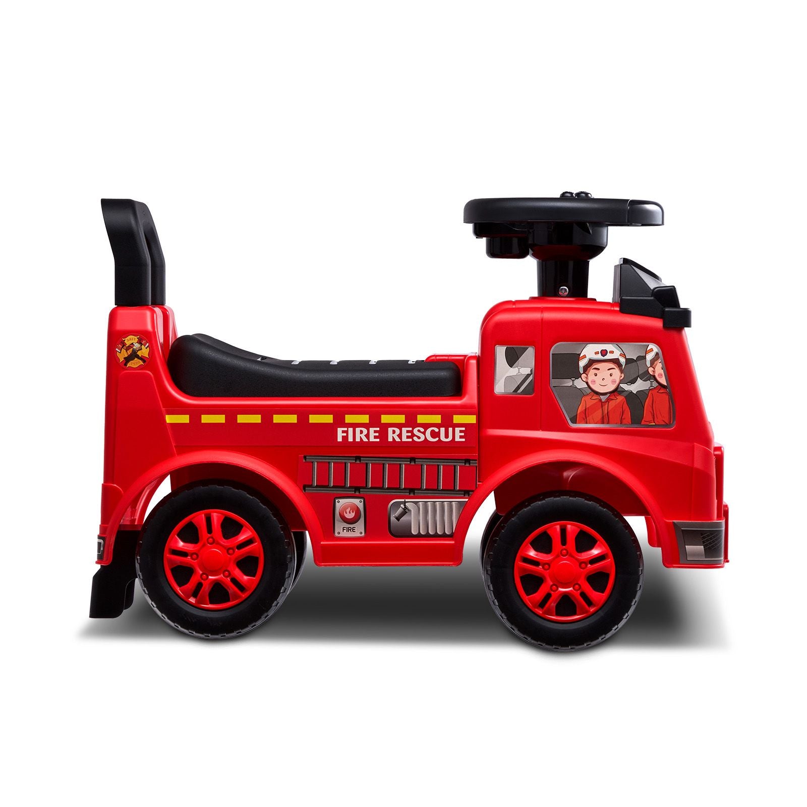 Classic Red Ride-On Push Car for Toddlers with Music Steering Wheel & Storage