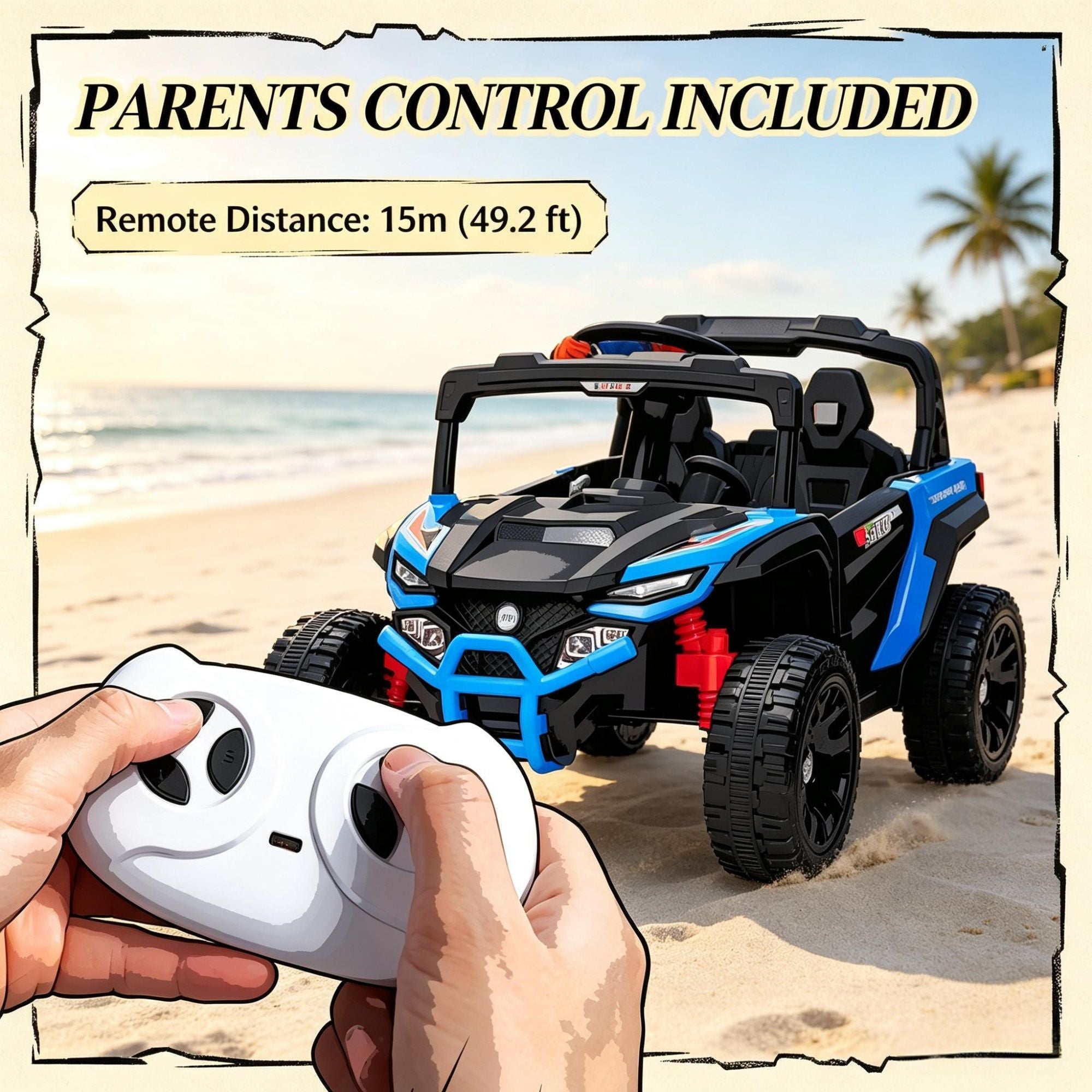 12V Kids Electric UTV Ride-On Car with Parent Remote Control | Battery Powered Off-Road Vehicle