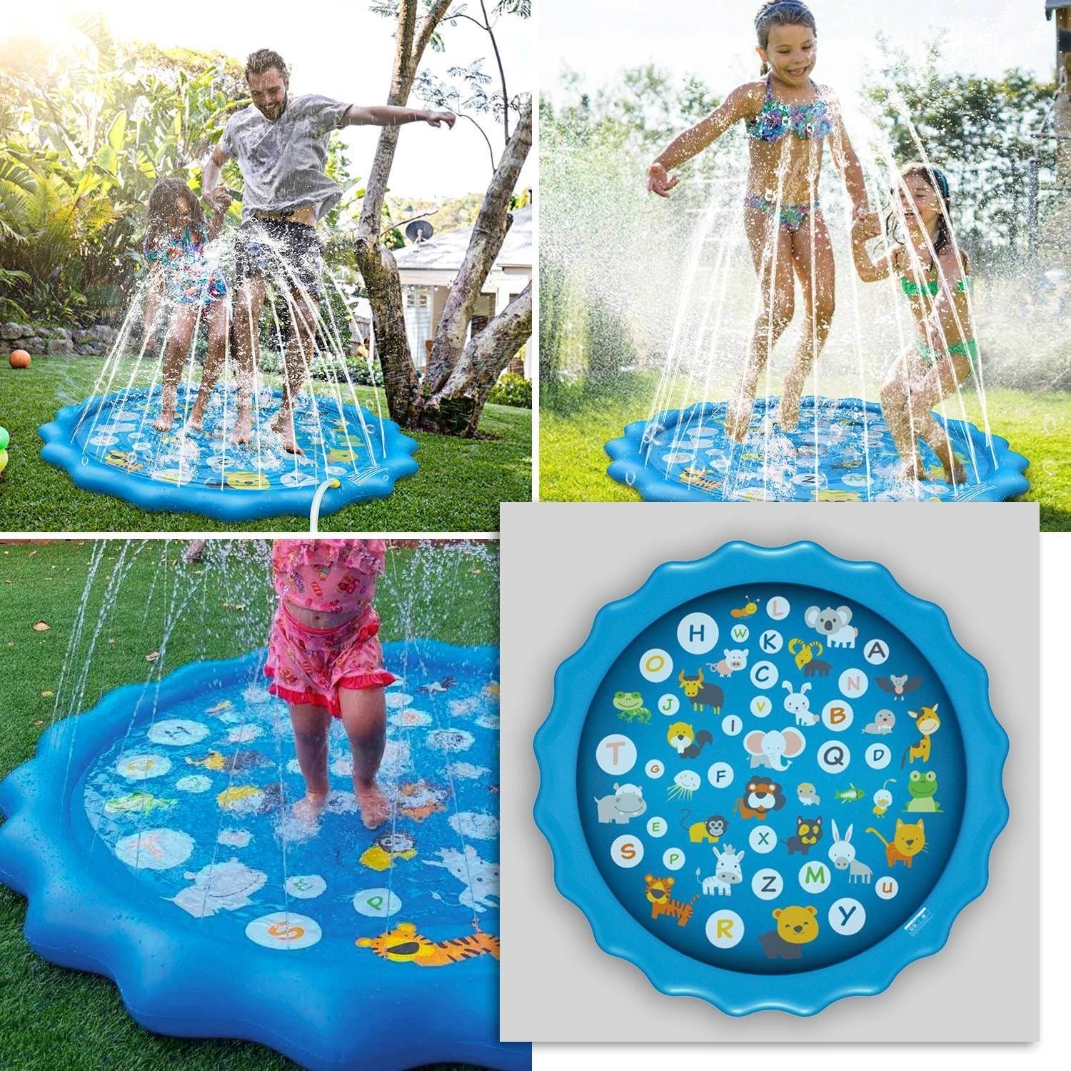 💦 SoakZone™ 68” Inflatable Sprinkler Splash Pad – Summer Outdoor Water Play Mat for Kids & Toddlers | Backyard Blow-Up Pool Fun!