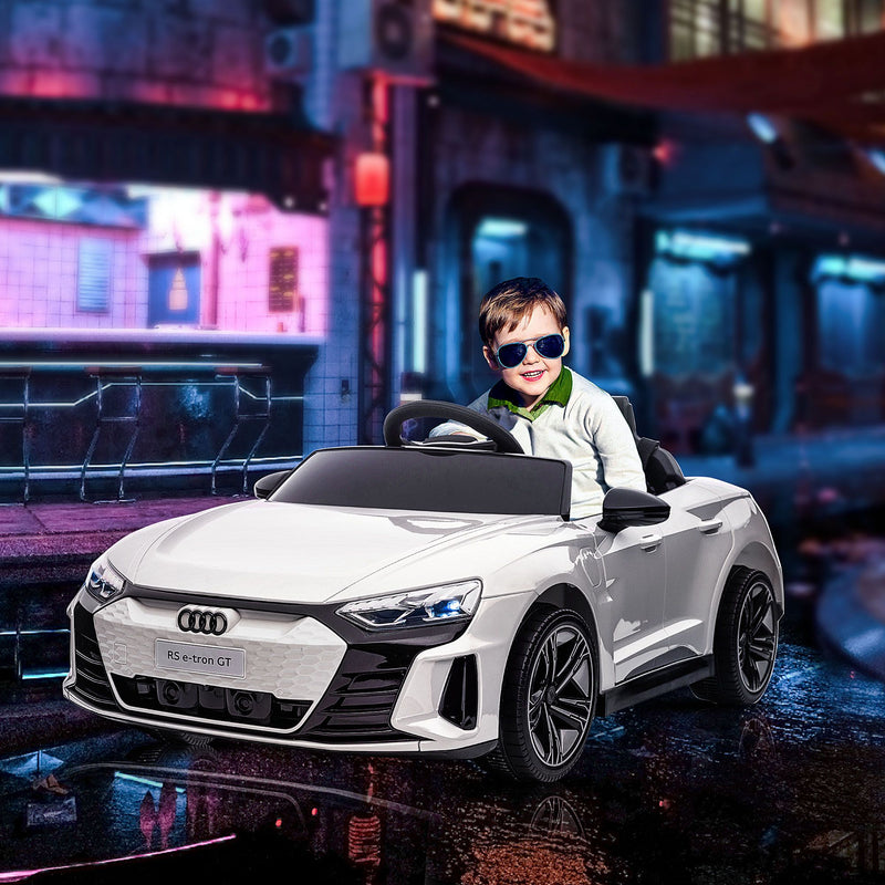 12V Kids Electric Ride-On Car with Remote & Music – White