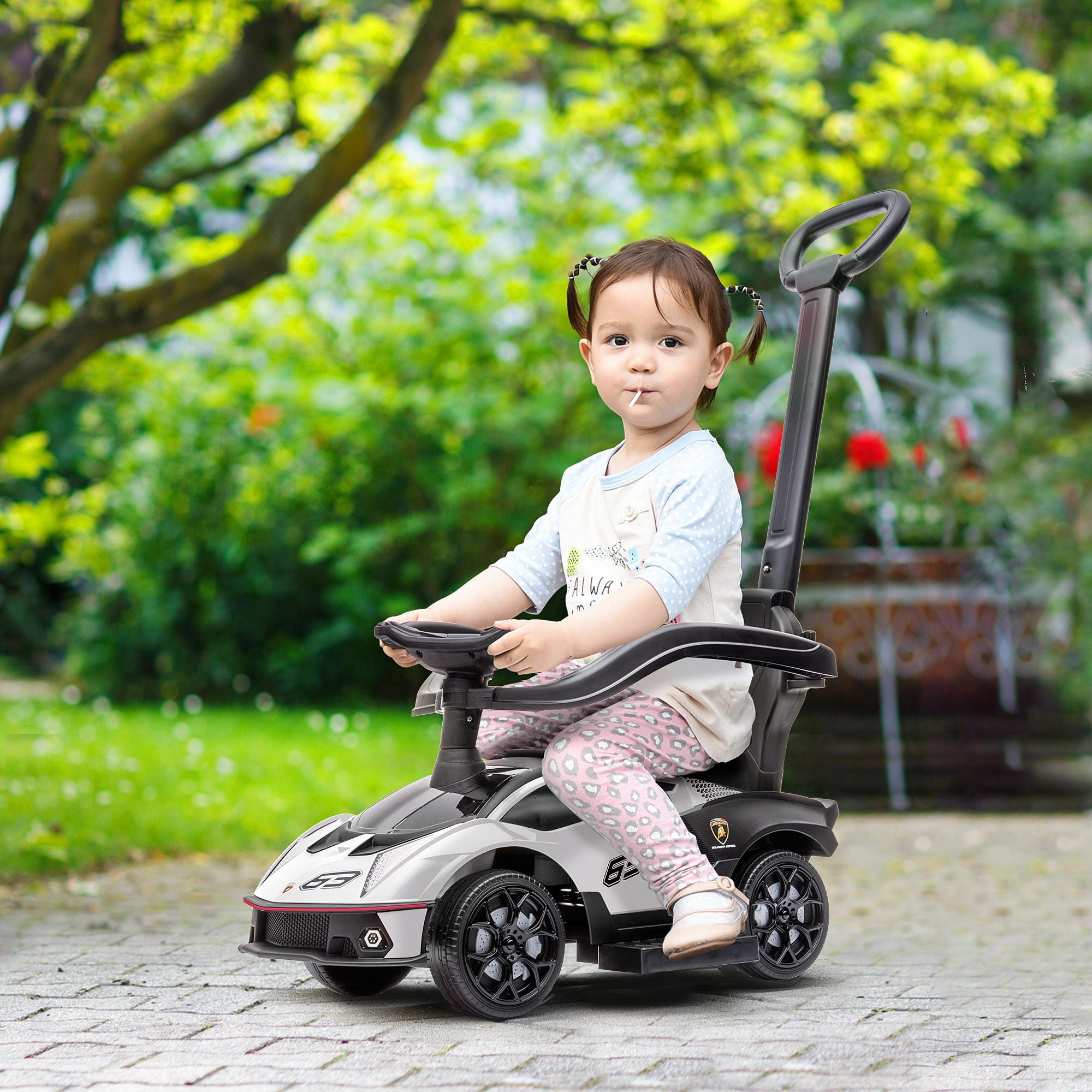 Fun Toddler Ride-On Car with Engine Sounds | 2-in-1 Interactive Push Toy for Kids