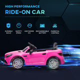 Pink SLC 300 ride-on side view with supplier feature icons