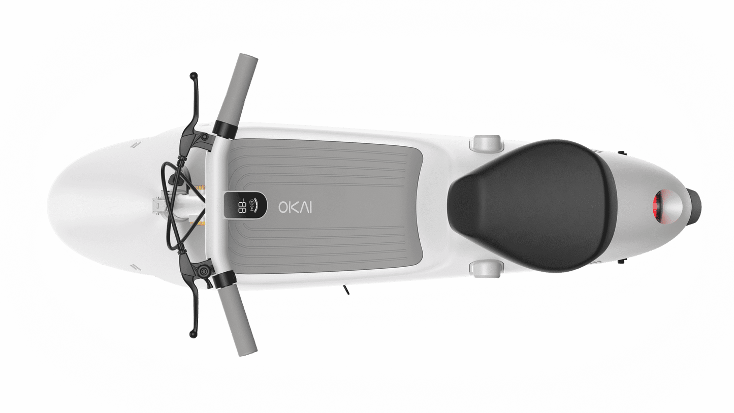 Electric Scooter with Foldable Seat w/35 Miles Operating Range & 15.5mph Max Speed - White - The Little Big Store
