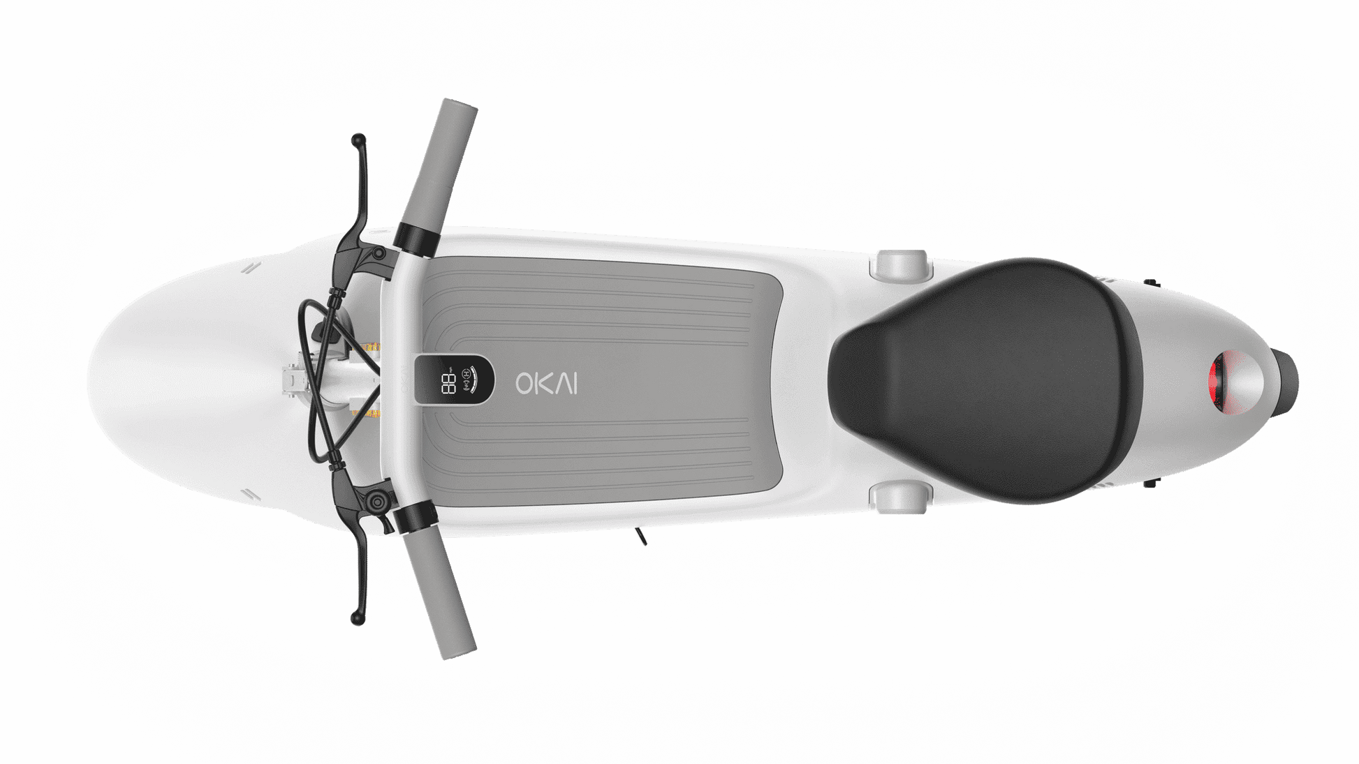 Electric Scooter with Foldable Seat w/35 Miles Operating Range & 15.5mph Max Speed - White - The Little Big Store
