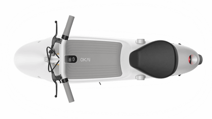 Electric Scooter with Foldable Seat w/35 Miles Operating Range & 15.5mph Max Speed - White - The Little Big Store