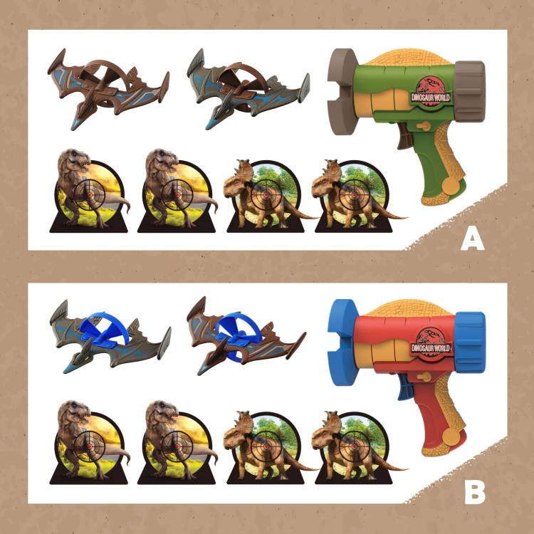 Dinosaur Rocket Launcher Airplane Shooting Game with Foam Glider Planes & Targets