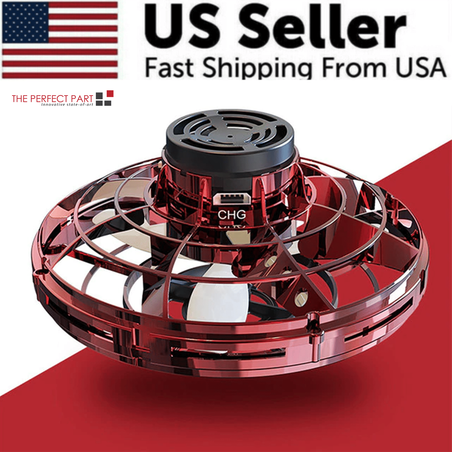 LED Light-Up Fidget Spinner Drone Ball for Stress Relief and Focus