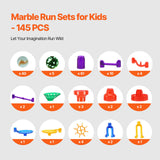 Supplier contents chart labeled 145 pieces with individual component quantities