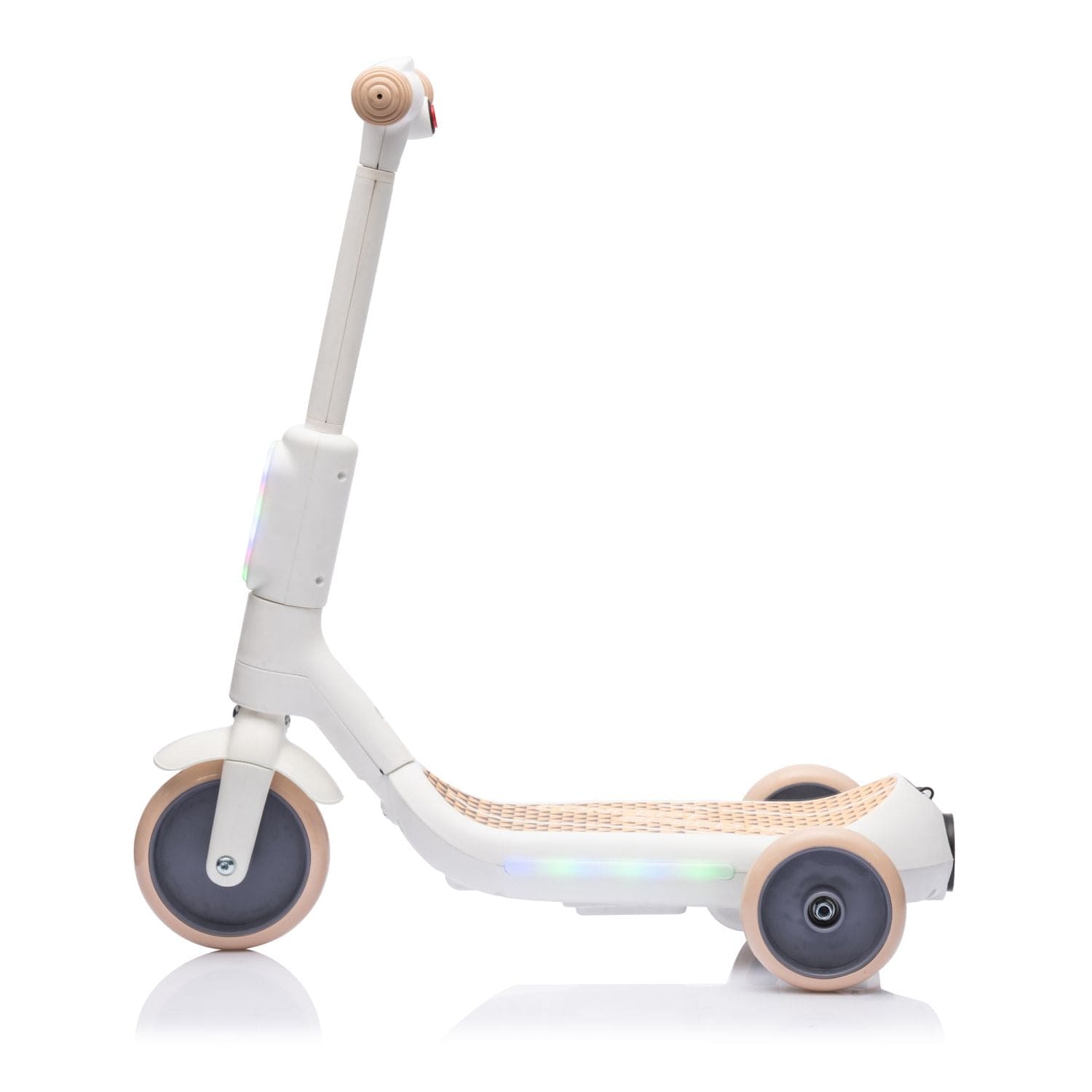 2in1 Kids Ride On Three-Wheel Electric Scooter,Tail Color Lights W/Spray,Wider Pedal,PU Wheels For Effective Floor Protection,Independent Light Switch With Music,One Button Acceleration For Kids 3+ - The Little Big Store
