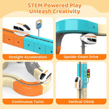 Supplier illustrations of train turns, vertical climbing and inverted track travel