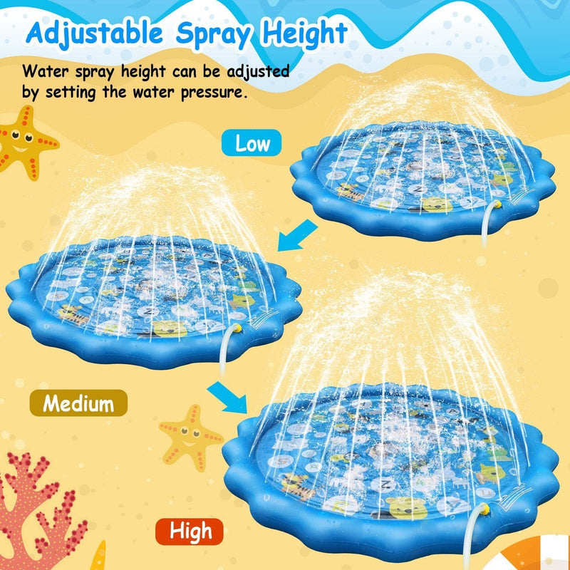 💦 SoakZone™ 68” Inflatable Sprinkler Splash Pad – Summer Outdoor Water Play Mat for Kids & Toddlers | Backyard Blow-Up Pool Fun!