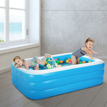 103x69x24in Inflatable Swimming Pools Family Swim Play Center Pool Blow up Kiddie Pool - The Little Big Store