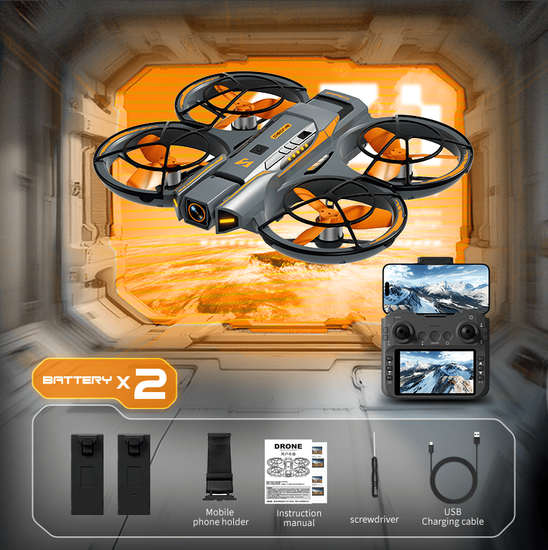 Mini Drone with HD Dual Cameras, 4.5-Inch Screen & Obstacle Avoidance