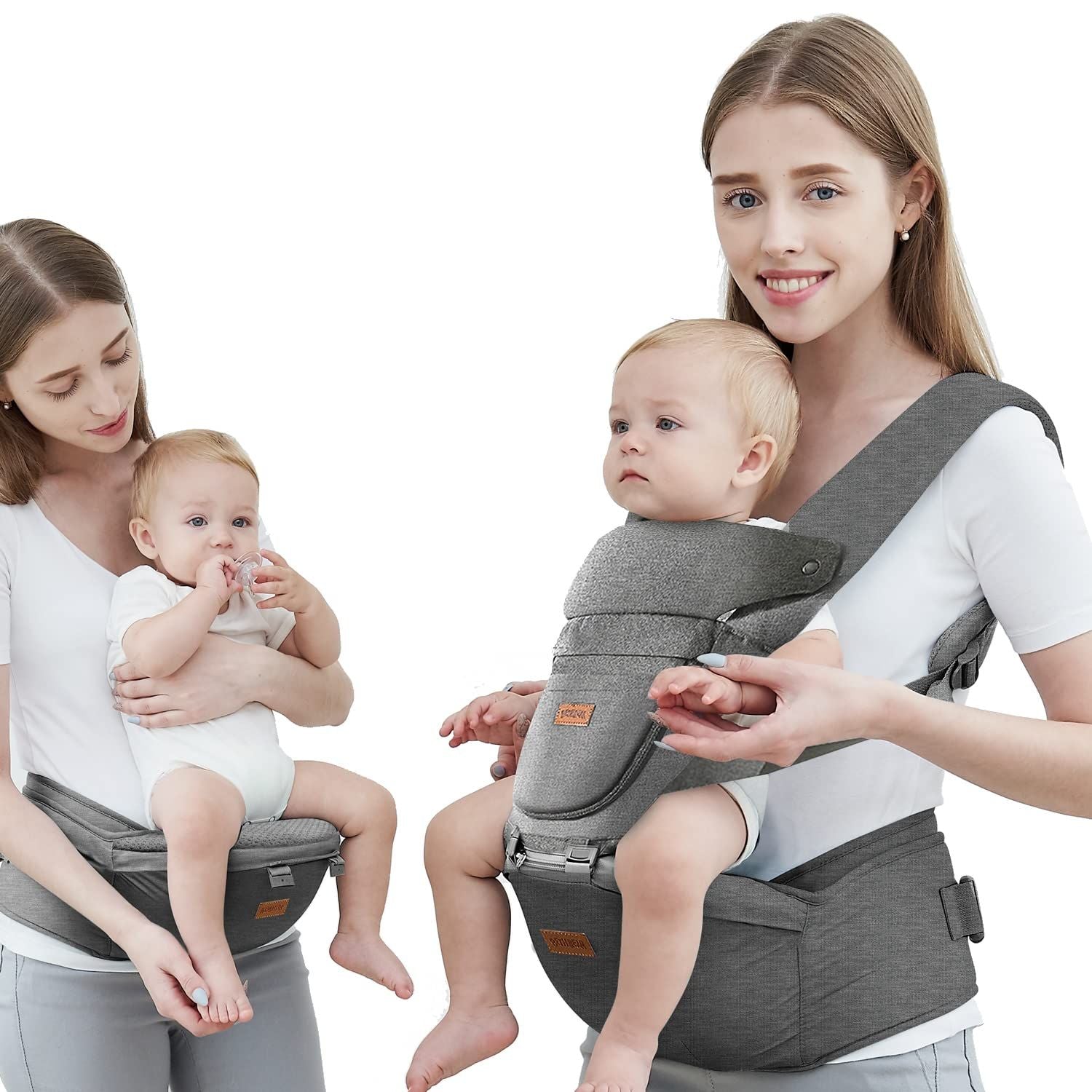 Versatile Baby Carrier with Hip Seat for Newborns and Toddlers - 6 Carry Positions, All Season Use