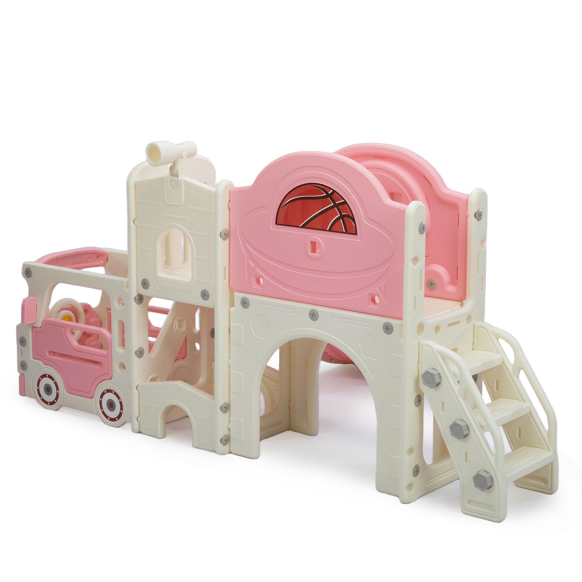 9-in-1 Kids Slide Playset with Bus Theme | Indoor & Outdoor Toddler Playground