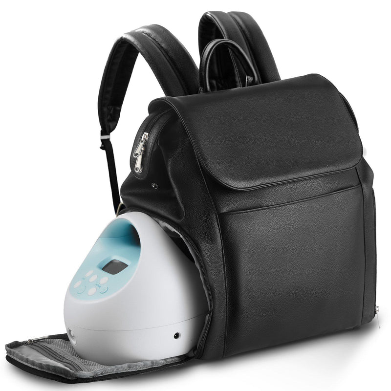 Stylish Black Breast Pump Carrying Case - Convenient Design for Work, Travel, and Family Use