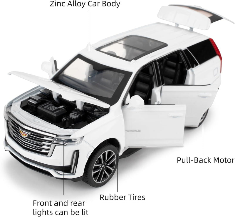 1:32 White Escalade Diecast Pull-Back Car