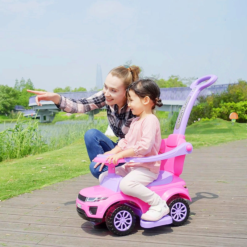 2-in-1 Toddler Push Car with Parent Handle | Ride-On Stroller Car for Ages 12–36 Months