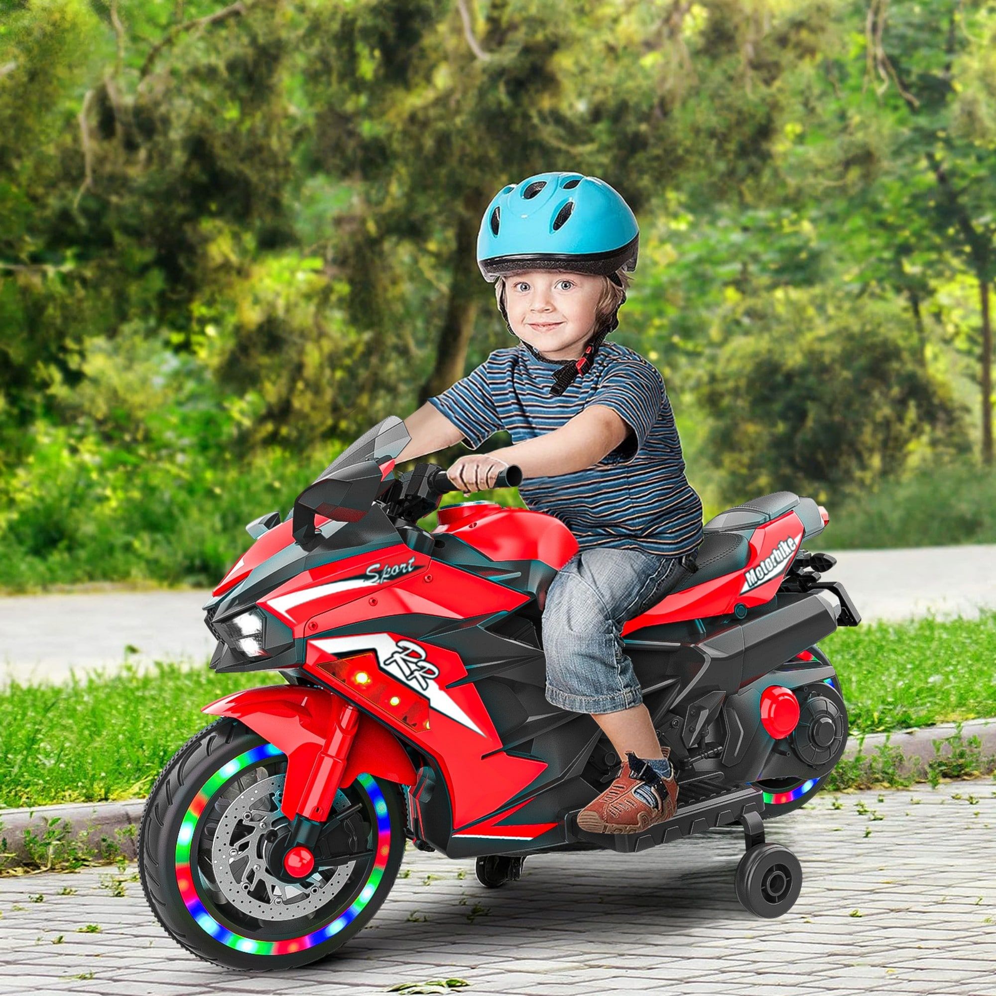12V Kids Electric Ride-On Motorcycle Red