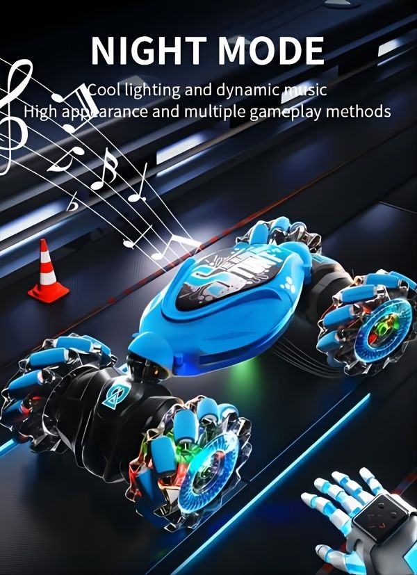 Remote Control Stunt Car with Music, Lights & Rechargeable Battery - Thrilling Outdoor Play