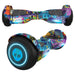 Colorful hoverboard with a geometric pattern on a white background