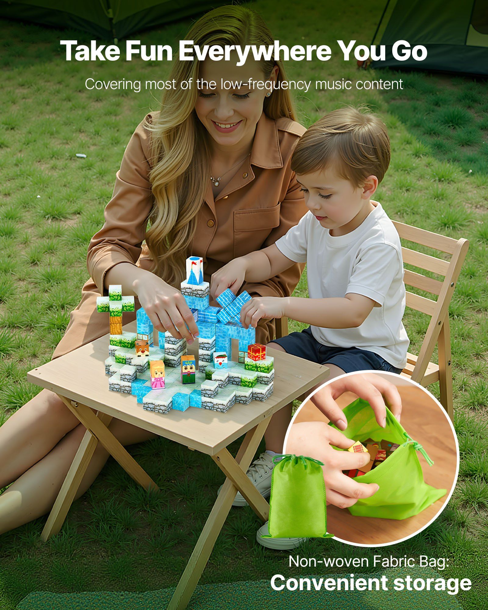 150 PCS Montessori Magnetic Blocks - VEVOR Glacier Castle Educational Sensory Play Set