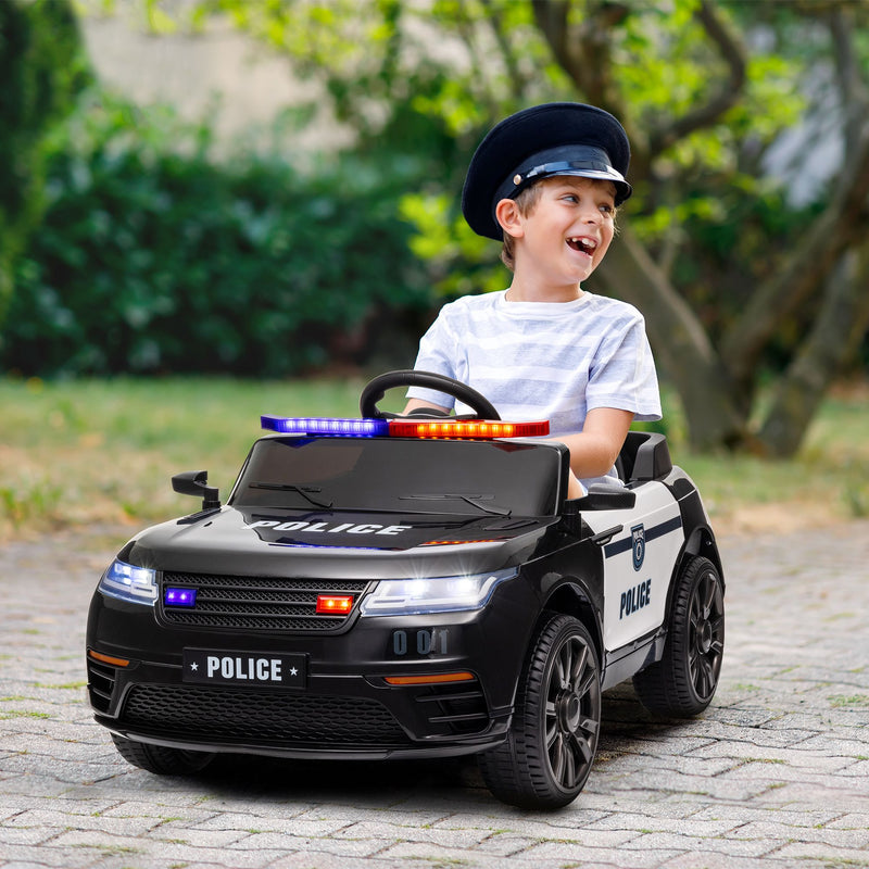 Qaba 12V Kids Police Ride-On Car w/ Remote