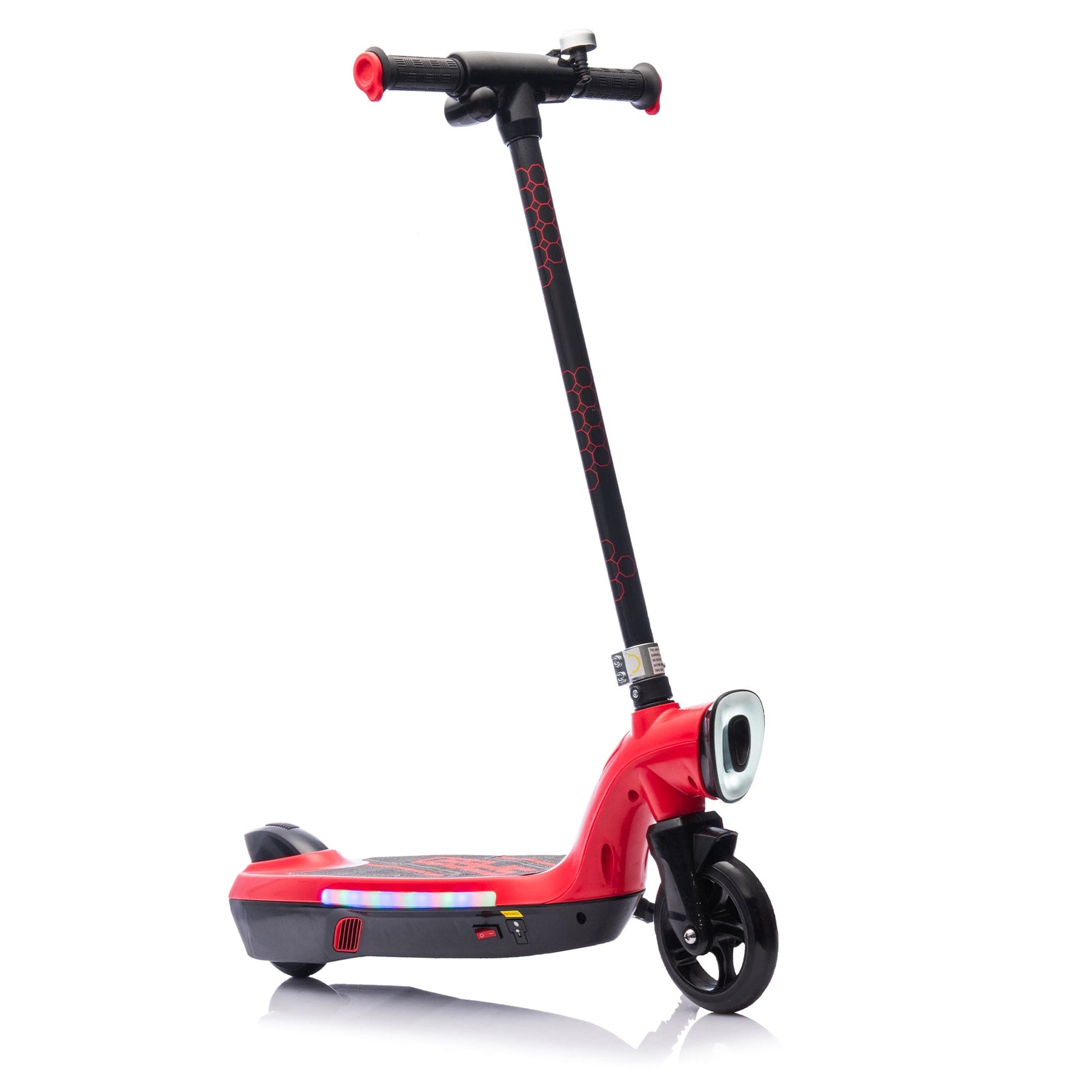 Kids Ride On Electric Scooter With Kickstand,Scooter Bell,Faster Speed And Longer Usage Time,Rear Brake,Wider Pedal,Non-Slip Handle,Colorful LED Lights,5.59-6.84 MPH For Kids 6+. - The Little Big Store