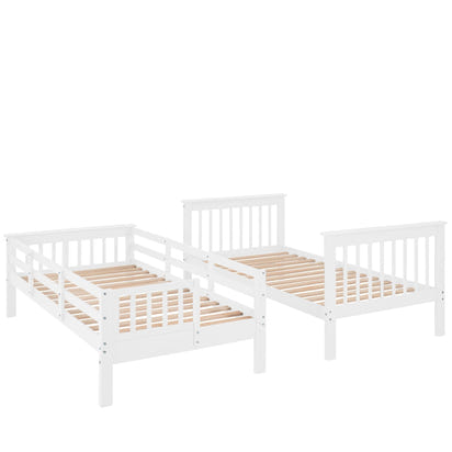 Stairway Twin-Over-Twin Bunk Bed with Storage and Guard Rail for Bedroom, Dorm, White color(OLD SKU :LP000109AAK) - The Little Big Store