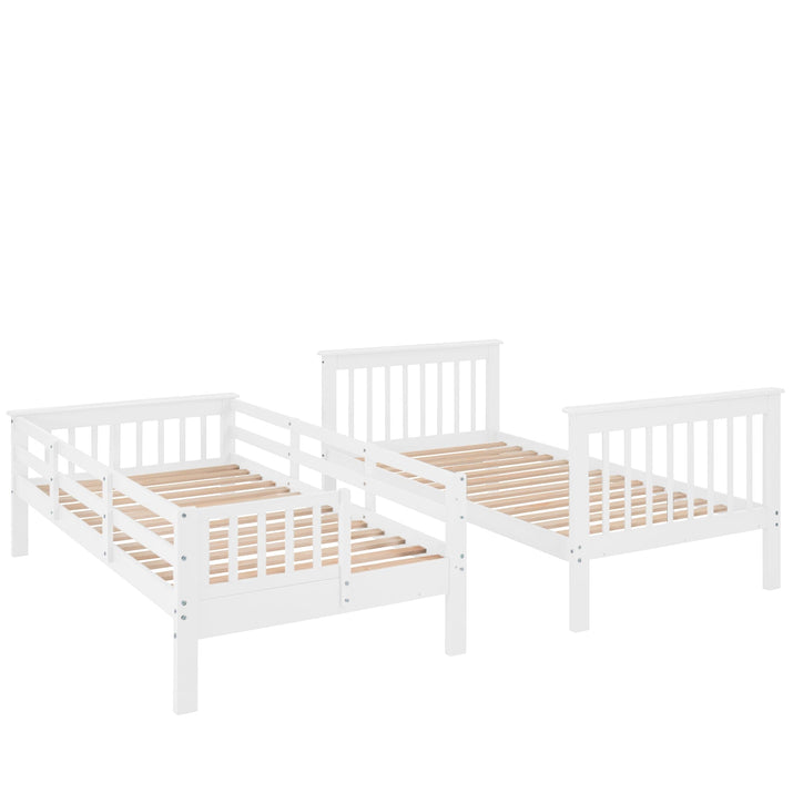 Stairway Twin-Over-Twin Bunk Bed with Storage and Guard Rail for Bedroom, Dorm, White color(OLD SKU :LP000109AAK) - The Little Big Store