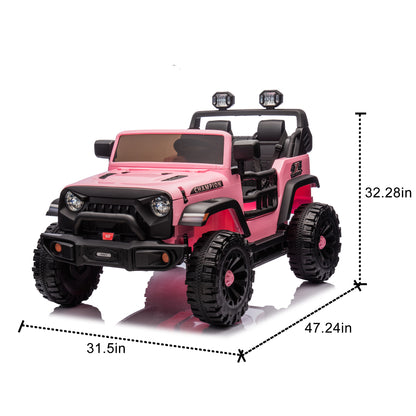 24V Two-seater Kids Ride On Electric Car W/parents control,Seat width 19.69in,400W motor,Four-wheel suspension,light&searchlight,USB,MP3,Bluetooth,Provide a speed of 1.86-4.35MPH for kids of 3+. - The Little Big Store