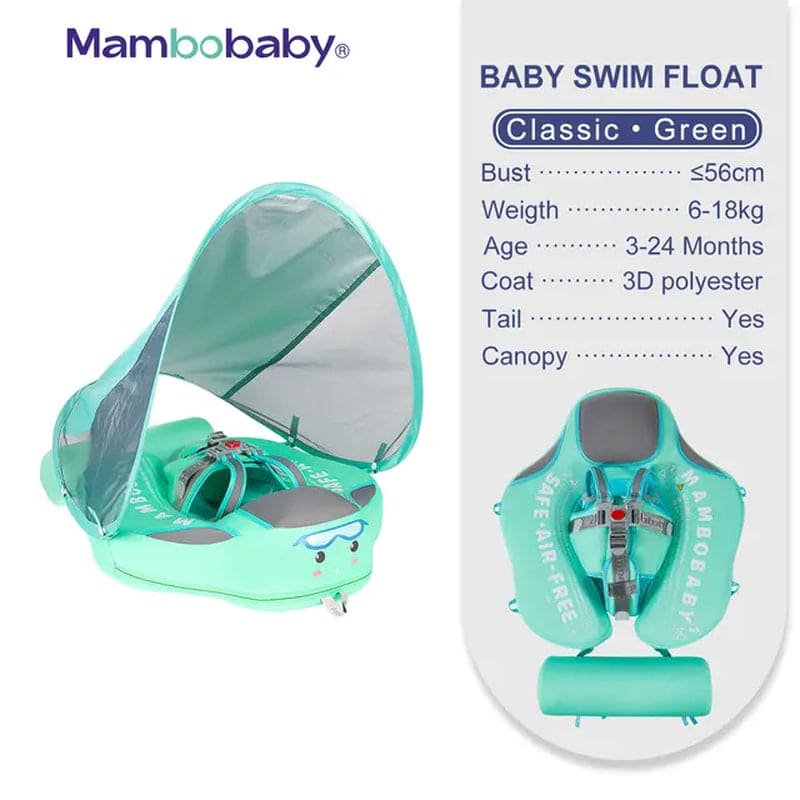 SplashVIP Baby Float: Ultimate Non-Inflatable Swim Trainer with Canopy
