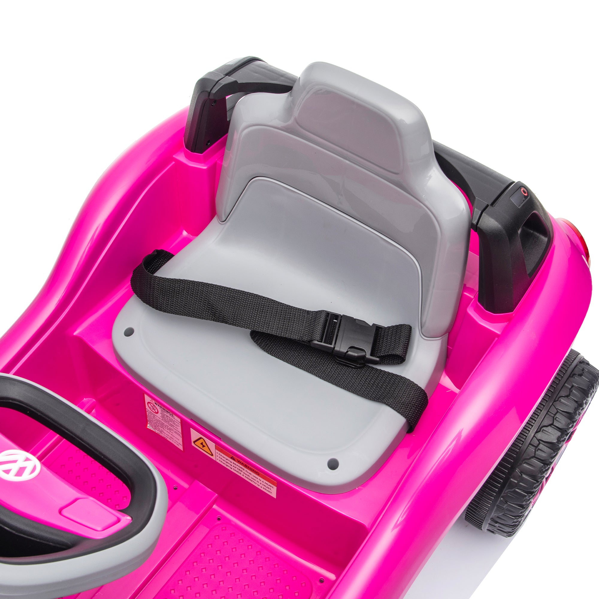 12V Licensed Volkswagen Beetle Kids Ride On Car, Pink