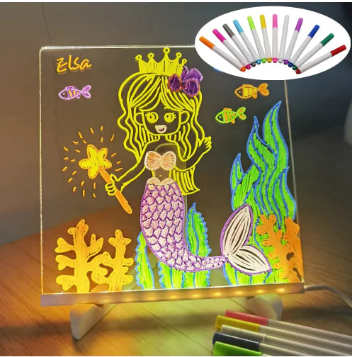 💡 ClearGlow™ LED Drawing Pad ✍️✨ – Reusable Acrylic Art Board for Bright Ideas!