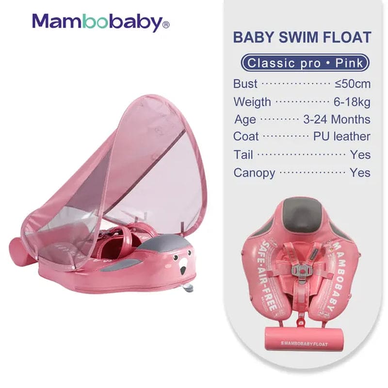 SplashVIP Baby Float: Ultimate Non-Inflatable Swim Trainer with Canopy