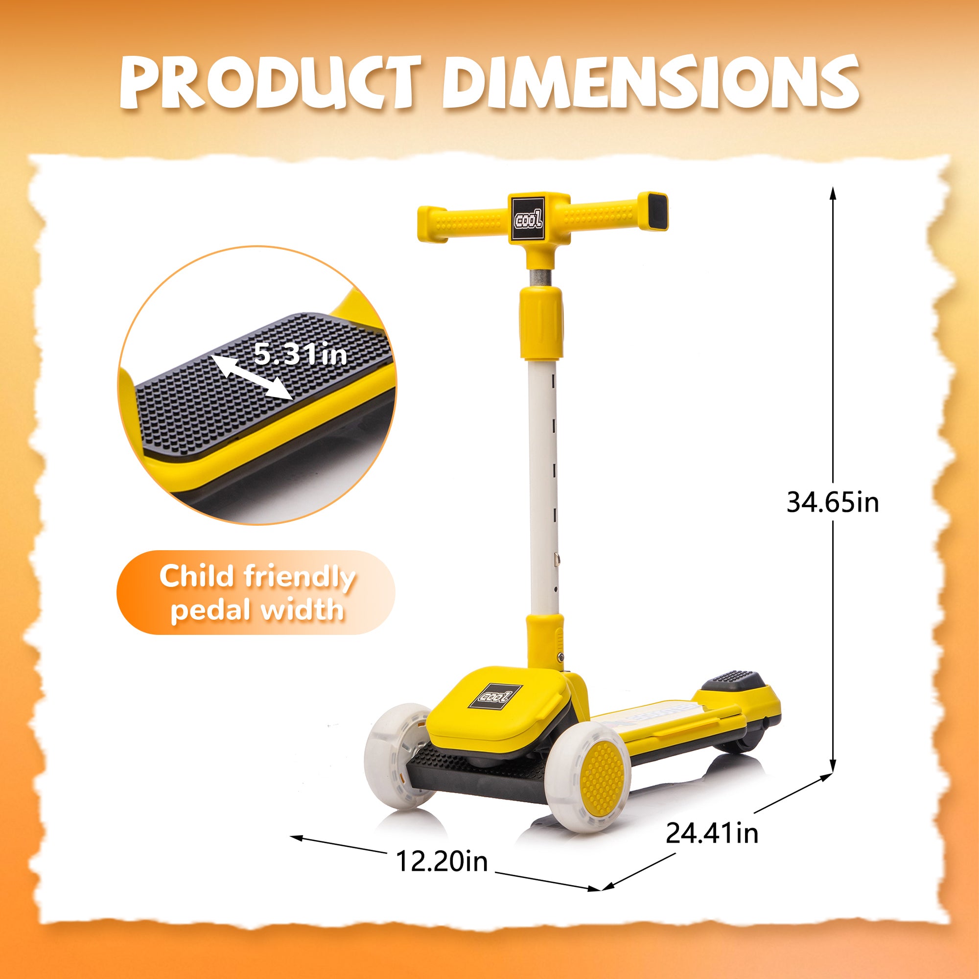 Kids 3-Wheel Scooter with Flashing Wheels & Buildable Blocks