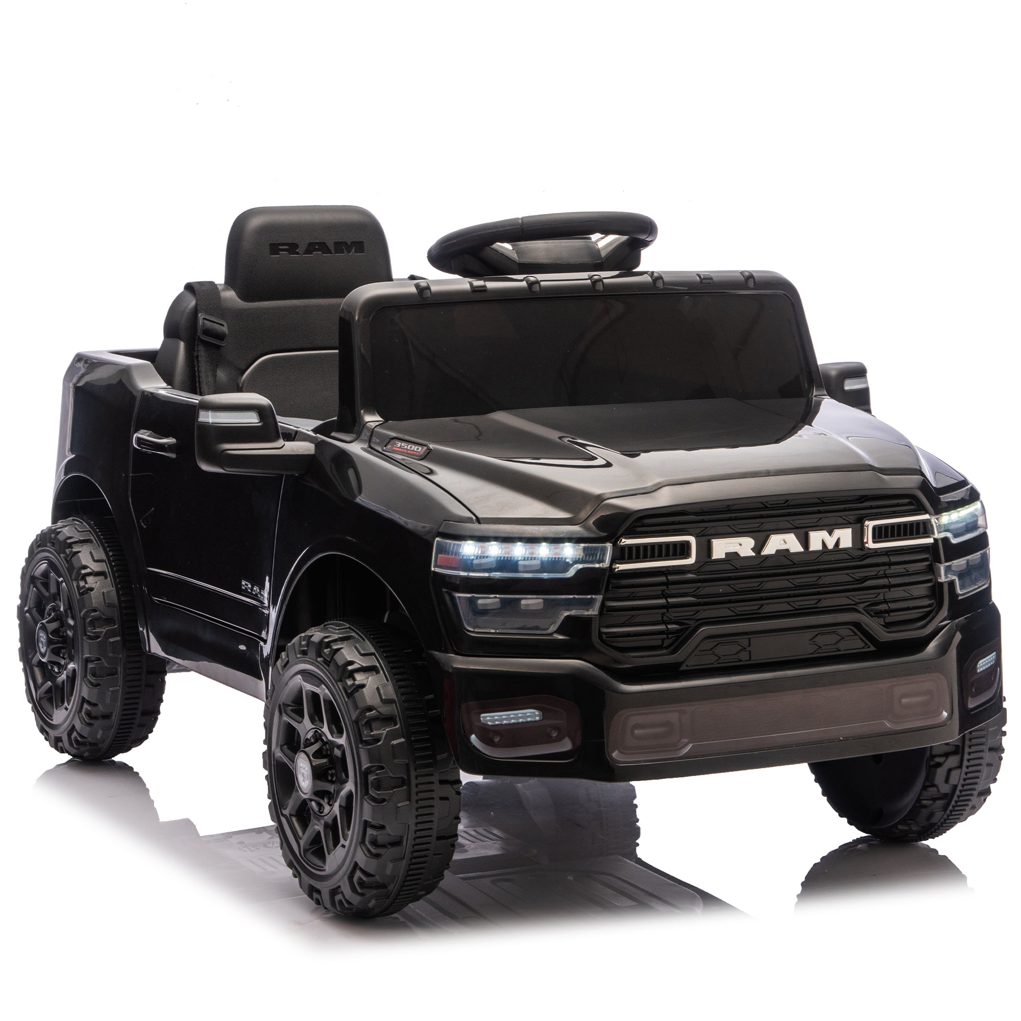 12V Licensed Dodge RAM 3500 2-Seater Ride-On Truck – Black