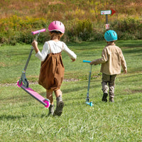Leo Folding Kick Scooter - Vibrant Pink with Light-Up Wheels, Adjustable Handlebar & Easy Folding Design for Kids 5+