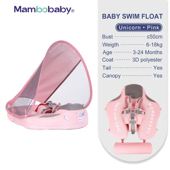 SplashVIP Baby Float: Ultimate Non-Inflatable Swim Trainer with Canopy - The Little Big Store