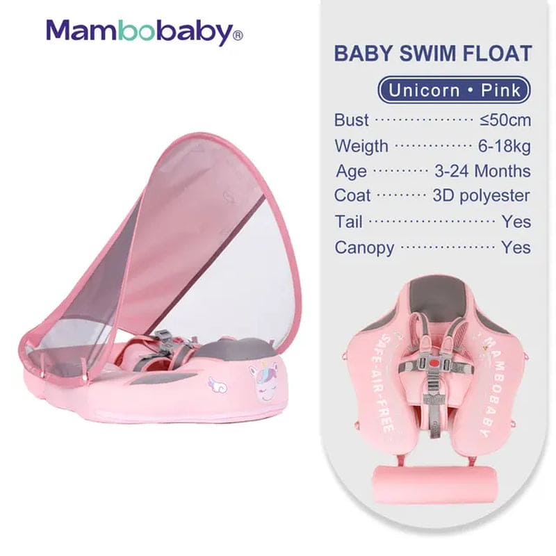 SplashVIP Baby Float: Ultimate Non-Inflatable Swim Trainer with Canopy