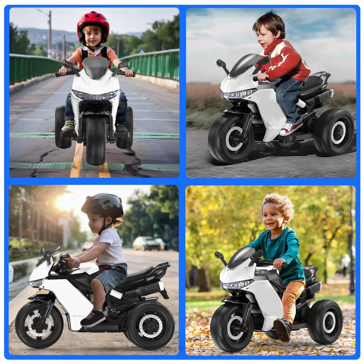 12V Motorcycle for Kids, Electric Motorcycle with 3 Wheels&Music ,Ride on Toys for Boy Girl