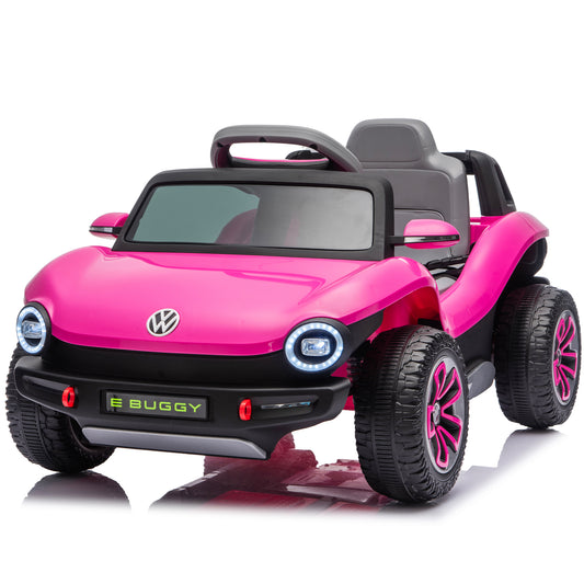 12V Licensed Volkswagen Beetle Kids Ride On Car, Pink
