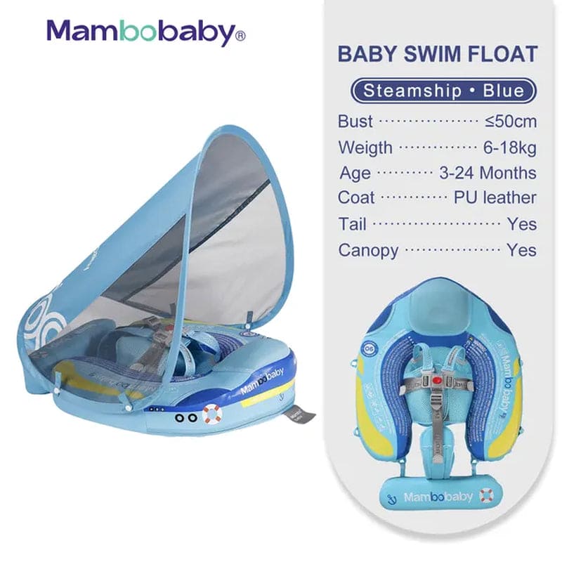 SplashVIP Baby Float: Ultimate Non-Inflatable Swim Trainer with Canopy