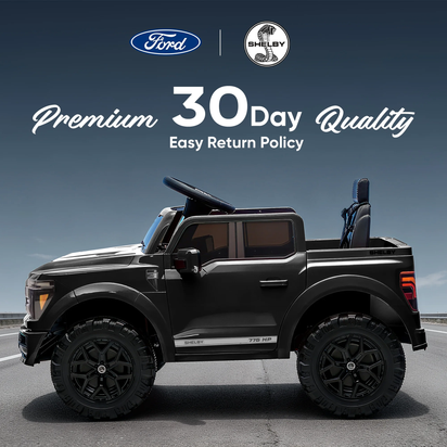 Electric Car for Kids, Licensed Ford-Shelby F-150 12V Ride on Truck Toys for Toddlers W/ Remote, 2-Hour Drive Time - Black