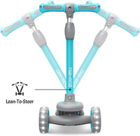 Gleam Kids Kick Scooter - Light Up Your Ride with LED Wheels, Adjustable Handlebar, and Enhanced Stability for Ages 3+